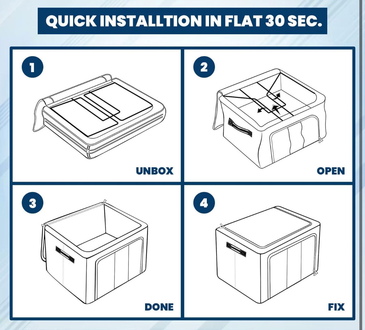 Foldable Fabric Storage Box with Zipper & Window β Clothes & Blanket Organizer (Set of 2)