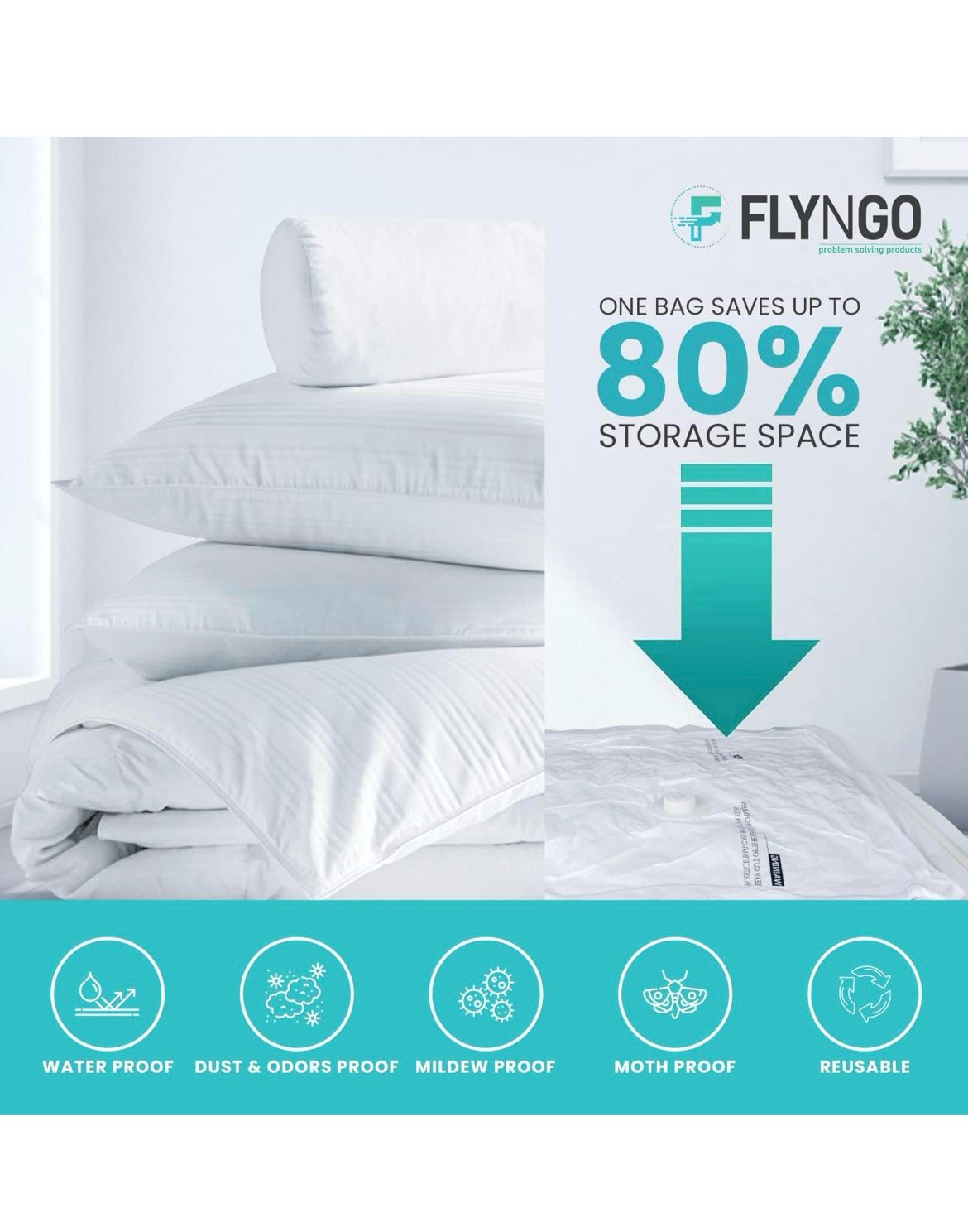 Space Saver Bags with Hand Pump (6-Pack)