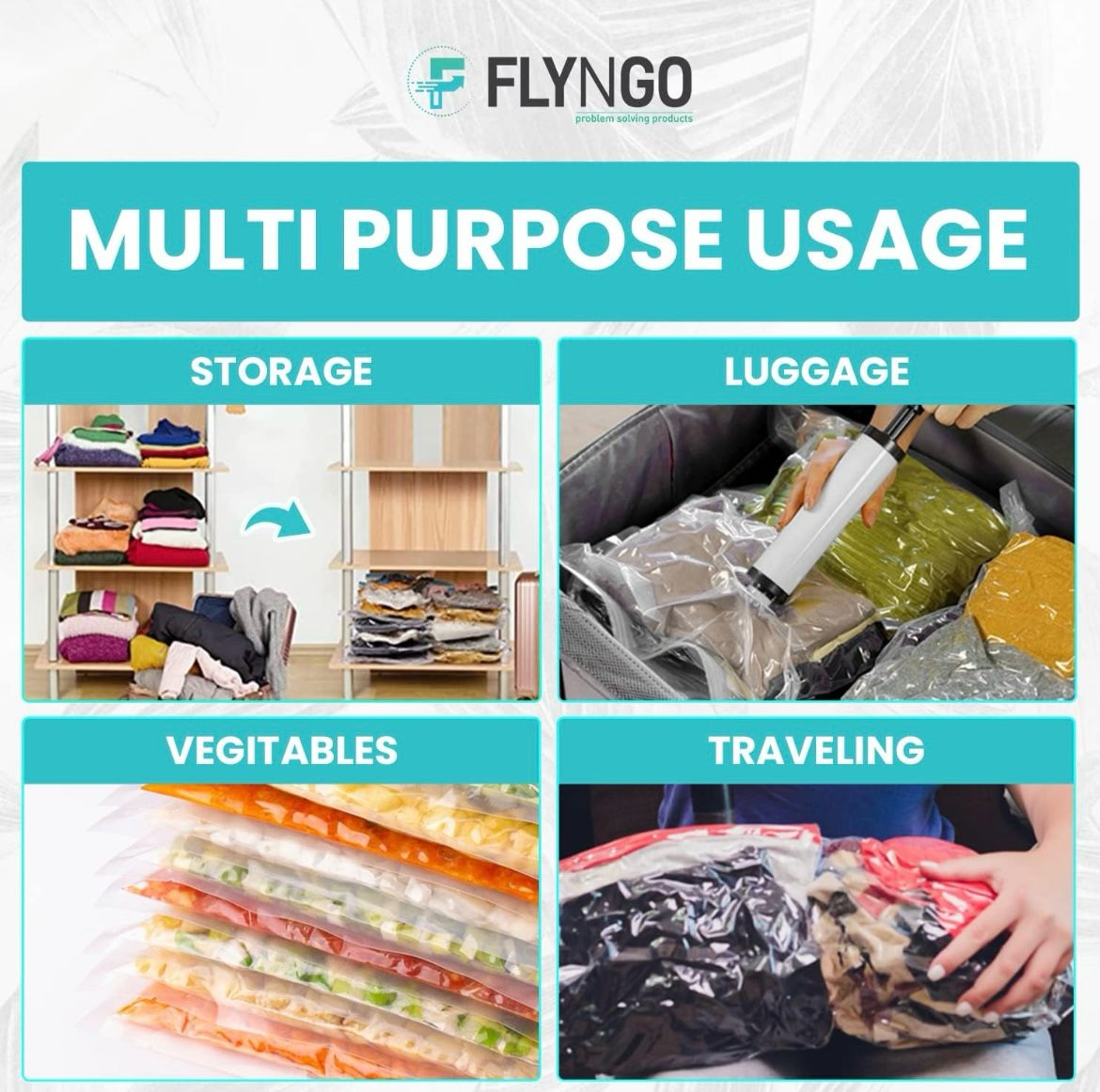 Space Saver Bags with Hand Pump (6-Pack)