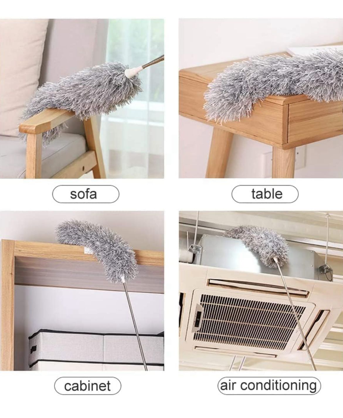 Extendable Microfiber Duster with Bendable Head – Telescopic Dust Cleaner for Ceiling Fans & High Areas